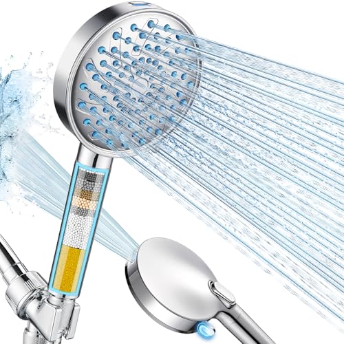 Cobbe Filtered Shower Head with Handheld High Pressure 7-mode Showerhead with Filters for Hard Water - Remove Chlorine - Reduces Dry Itchy Skin Patented Paddle Shift Design Chrome