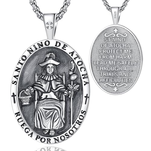 EUDORA Santo Nino de Atocha Necklace for Women Men S925 Sterling Silver