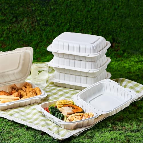 Jaluxing 9X6 1-Compartment 50-Pack Plastic Clamshell Food To Go Box Containers Carryout For Sandwich Salad Heavy Duty Disposable Hinged With Secure Snap Lid (Formerly FULING) by Jaluxing - Used condition - Image 7