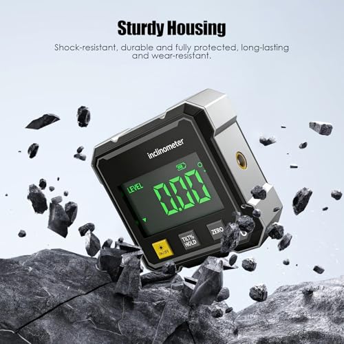Luminis Precision X1 Wasserwaage Digitaler Winkelmesser Neigungsmesser, 4-Seitiger Magnetischer Digitaler Winkelmesser, LCD-Display Neigungsmesser für Holzbearbeitung
