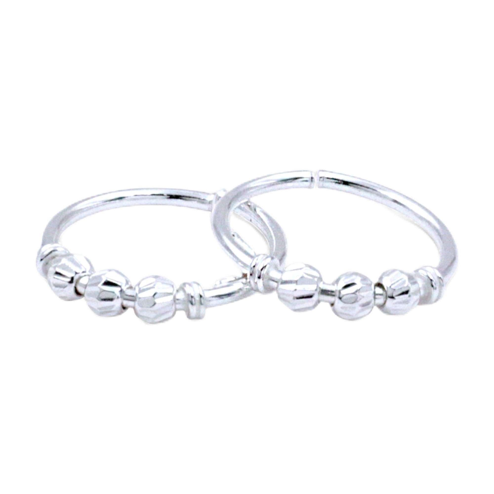 taraash 925 Sterling Silver Beaded Adjutable Toe Ring for Women-picture-2