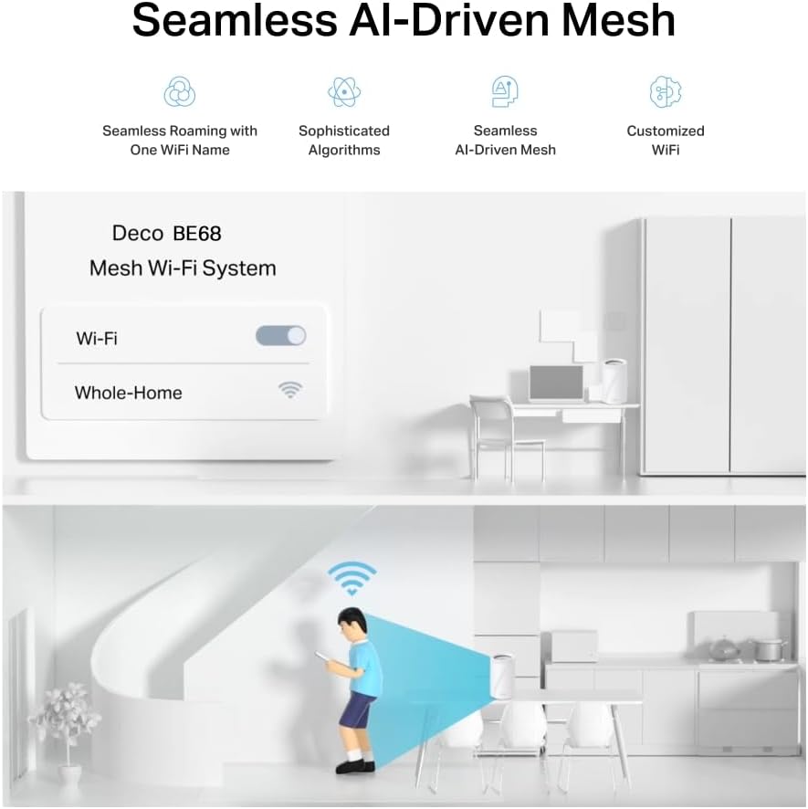 NEW TP-Link Deco BE68(3-pack) BE14000 Tri-Band WholeHome Mesh WiFi 7 System thumbnail 7