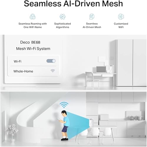 TP-Link WiFi 7 Deco BE68(2-pack) Mesh WiFi, BE14000Mbps Tri-Band, 320MHz Channels, 10Gbps Ethernet Port, Alexa, Works with Any ISP and Modem, MLO, 2 Pieces - 8
