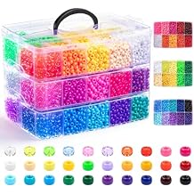 Umikk 9000Pcs Pony Beads Bulk, 30 Colors 6x9mm Plastic Kandi Beads for DIY Bracelet Making Hair Braiding Kandi Jewelry Key Chains Crafts 5.16LB
