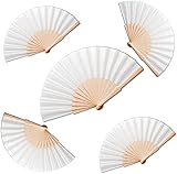 Abanicos 100 para bodas de madera blancos con caja individual de cartón, abanico para detalles para invitados en bodas, bautizos, comuniones, cumpleaños o fiestas de verano (100)
