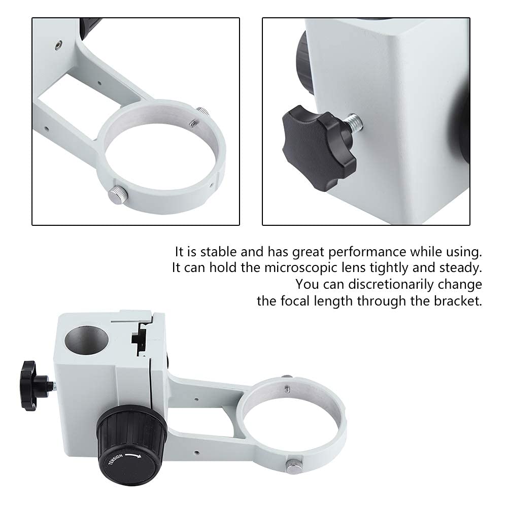 Staffa per microscopio stereo Diametro 76 mm Staffa di messa a fuoco Supporto di messa a fuoco Telaio Accessori per microscopio stereo con apertura corpo lente 76 mm 2, 99 pollici