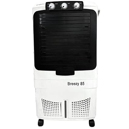 Amplesta Breezy 85L Desert Air Cooler for Home with 18 - ? Fan, Everlast Pump, Collapsible louvers, 3 Speed; 4 way Air deflection, Cooler for room, Auto Fill, Honeycomb pads; White (1 Year warranty)
