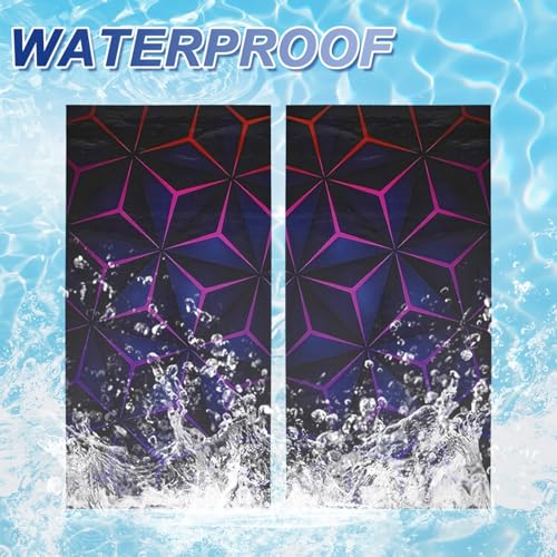 Image of JSCARLIFE Geometric Patterns Car B-Pillar Sticker, HD Printed PVC Waterproof Car Decals, Car Stickers Vinyl Self-Adhesive Side Strip Decal Cool Stickers (Purple)
