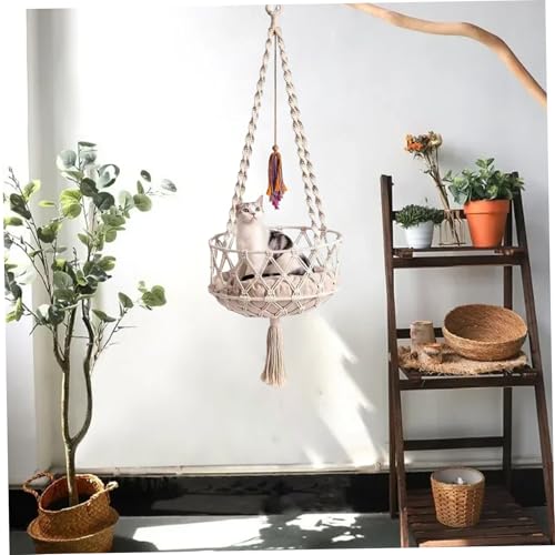 Lit hamac pour chat en macramé bohème de qualité supérieure - 6