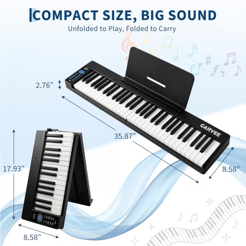 Image of Garvee 61 Folding Piano Keyboard, Portable Digital Piano with Bluetooth