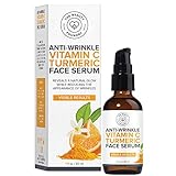 Beauty Foundry Anti-Wrinkle Vitamin C Organic Turmeric Face Serum, Reveals Natural Glow, Reduce Wrinkles, Brightens Skin Visible Results for all Skin Types 1oz/30ml