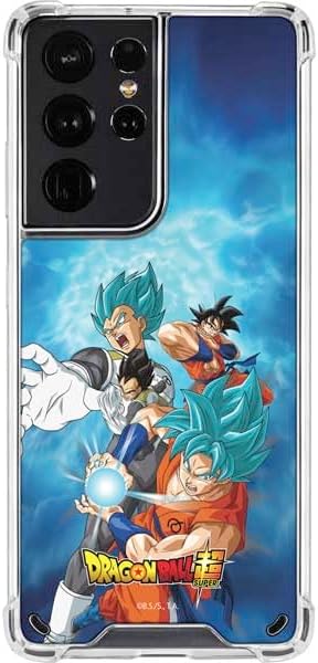 Skinit Clear Phone Case Compatible with Galaxy S21 Ultra 5G - Officially Licensed Dragon Ball Super Goku Vegeta Super Ball Design
