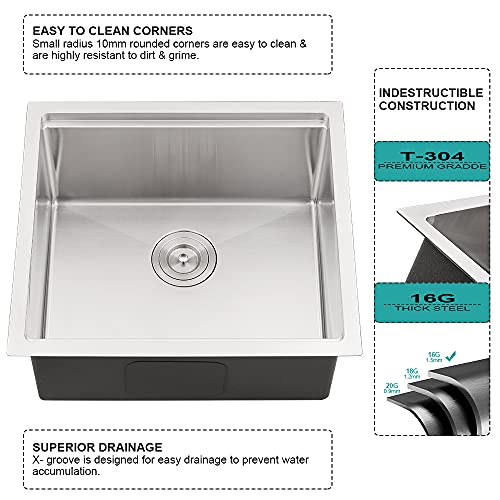 21 Inch Workstation Undermount Bar Sink - Ianomla 21 X 19 Inch Small Bar Sink Rv Sink 16 Gauge Stainless Steel Workstation Kitchen Sink Single Bowl Outdoor Bar Prep Sink With Cutting Board #TOP5