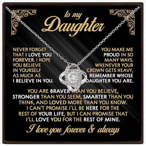 VIRAGIL Daughter Necklace With Heart Pendant Emotional Gift From Parents Birthday Jewelry Surprise Graduation Keepsake Christmas Gifts That She Will Treasure Forever