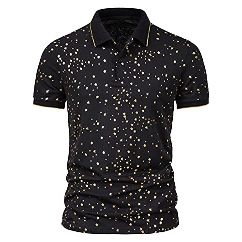 Chemises hommes summer star chain bronzing t-shirt à revers chic