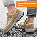 Lzyjckh Safety Trainers Carbon Steel Toe Cap Mens Comfortable Fashion Work Safety Shoes Construction Sneakers Trekking Hiking Outdoor Shoe for Industrial Construction,Khaki,Foot Length 26.5cm