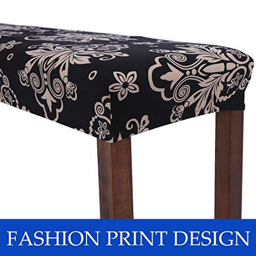 image for Comqualife Stretch Spandex Printed Dining Bench Cover - Anti-Dust Remo