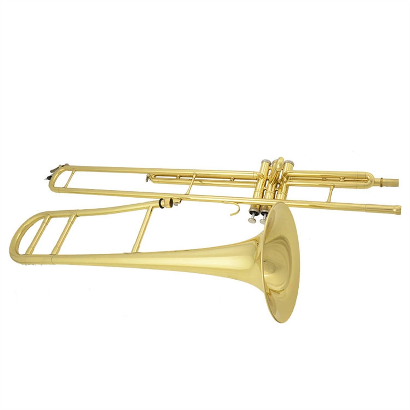 Trombone Ténor Si Bémol En Laiton Laqué Or Trombone À Piston À Trois Touches Avec Boîte De Rangement Et Accessoires Kit de Trombone