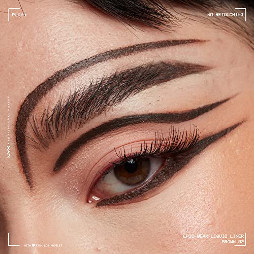 Eyeliner Líquido NYX Epic Wear Marrón a Prueba de Agua Larga Duración 5
