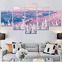 SIGNWIN 5 Panel Canvas Wall Art Modern Art Expressive Forest Multicolor Photography Romantics Scenic for Home Decorations Ready to Hang - 60