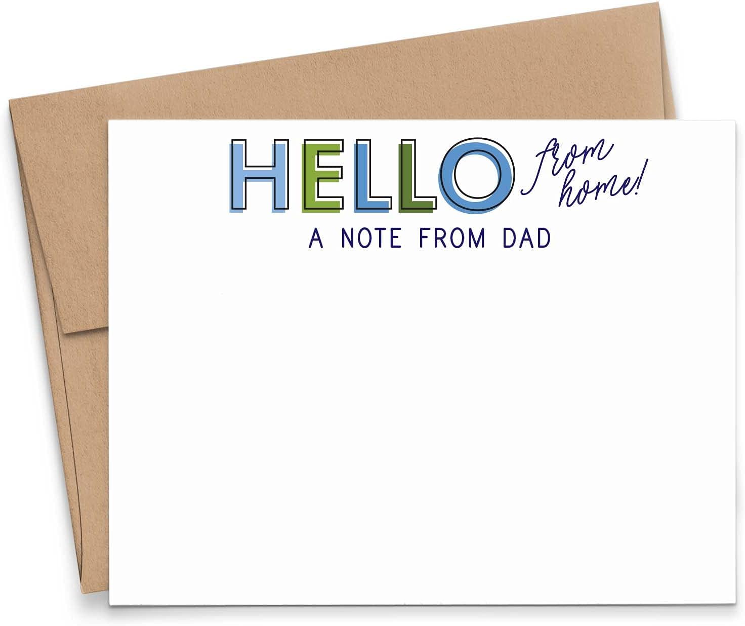 Personalized Camp Notes For Dad Stationery, FLAT Camp Note Cards for Parent, Camp Stationery for Dads Stationary with Envelopes Set, Personalized Note Cards for Mom, Your Choice of Colors and Quantity