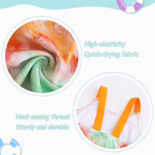 Image of Girls One Piece Swimsuits Tie Dye Bathing Suit Hawaiian Summer Swimwear for Girls 3-16 Years