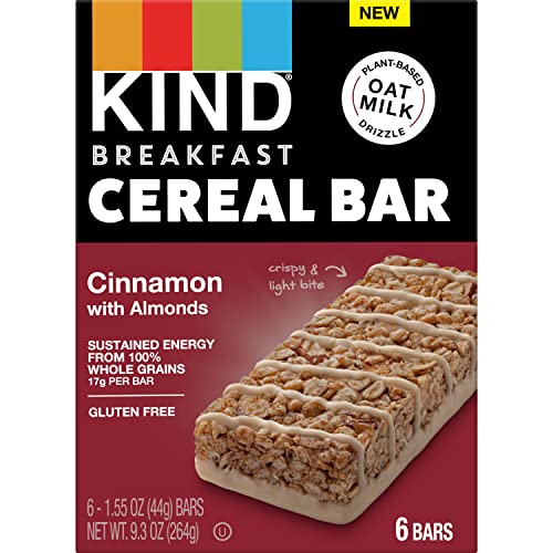 Kind Breakfast Cereal Bars, Gluten Free Snacks, Cinnamon With Almonds, 9.3Oz Box (6 Bars) #TOP2