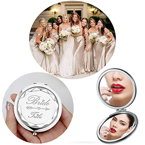Deutrnew Pack Of 12 Compact Pocket Makeup Mirrors Set Include 1 Bride To Be Mirror And 11 Bride Tribe Mirrors For Bridal Shower Hen Party Bridesmaid Proposal Gifts Perfect Bachelorette Party Gift. #TOP7