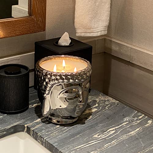 Thompson Ferrier Buddha Candles - Cashmere Petals Scented Candle - Decorative Candles Made With A Soy Wax Blend & All Natural Essential Oils- Silver #TOP3