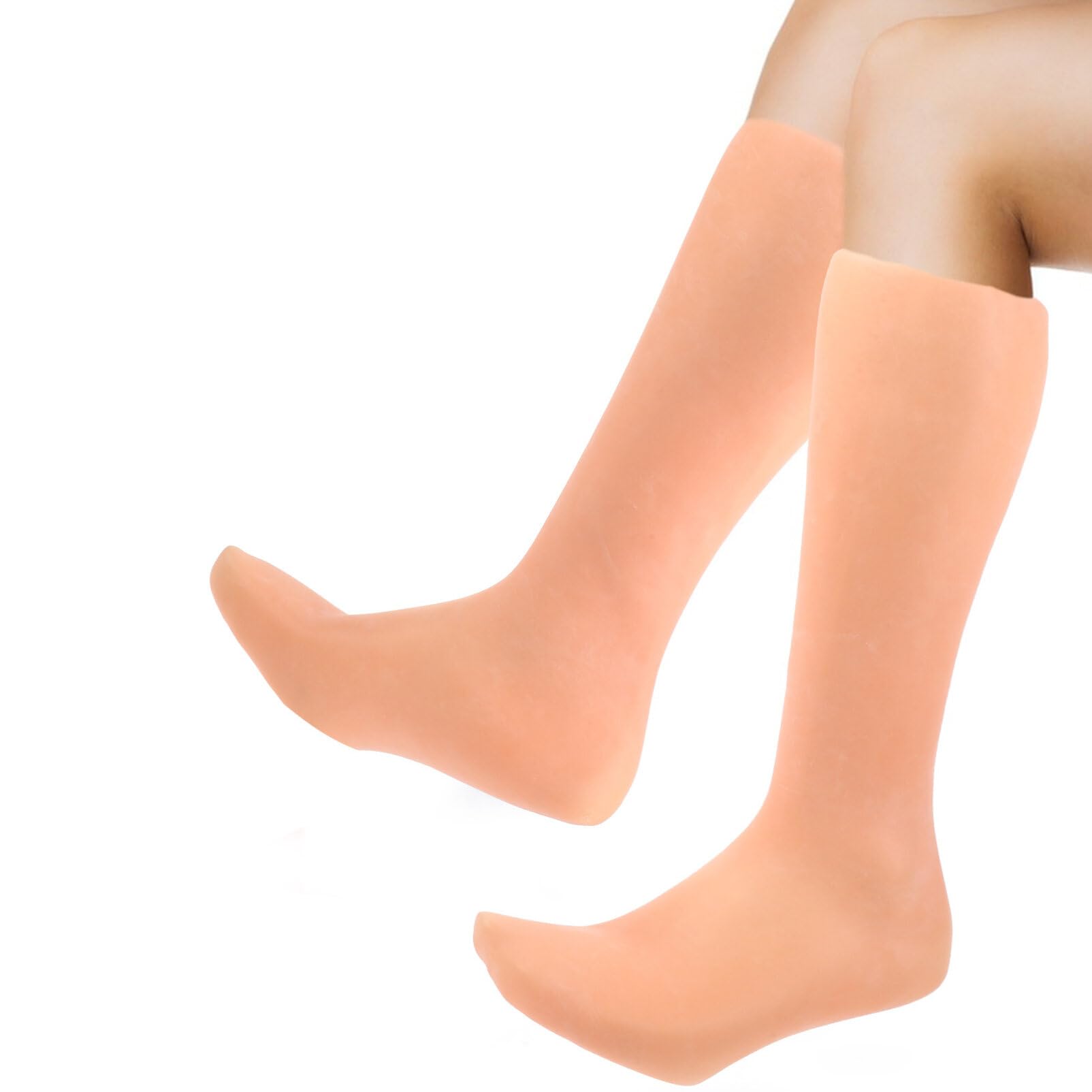 FOMIYES Calzini Idratanti Lunghi per Notte Calze Idratanti per Cura dei Piedi Secchi e Talloni Screpolati Calze Riutilizzabili Adatte Donne Uomini e Adulti