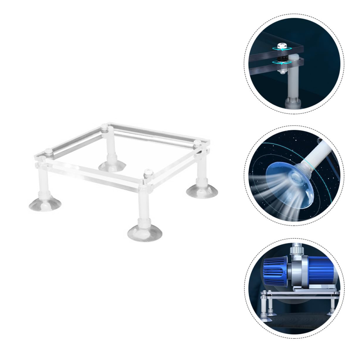 Hemobllo Support de Pompe Submersible en Acrylique Antichoc Ventouse, Support Surélevé pour Pompe à Eau D'aquarium, Accessoire pour Bassin de Poissons
