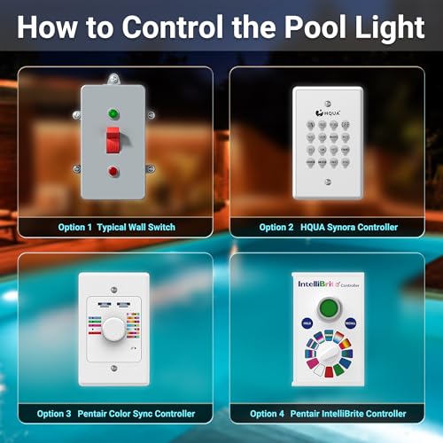 HQUA 12 VAC Color-Changing LED Pool Light – 10 Inch, 7 Light Shows + 5 Fixed Colors, Compatible with IntelliBrite and Color Sync Controllers (100ft) by HQUA - Image 3