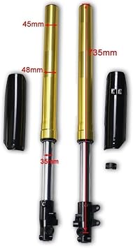 Complete 45mm/48mm Upside Down Front Fork Shocker and Triple Clamp Handlebar Riser Set for Pit Dirt Bike