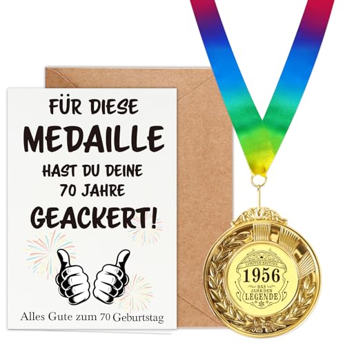 WenmthG Geburtstag Geschenk mit Medaille, Geburtstagskarte, Umschlag - Geburtstagsgeschenk für Männer und Frauen