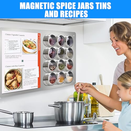 2 Stück Magnettafel Magnetboard, 43x30cm Magnettafel Magnetwand, Magnetisch Tafel für Feiertage, Magnetische Metalltafel, Magnetwand Kreidetafel für Wohnung Büro und Küche
