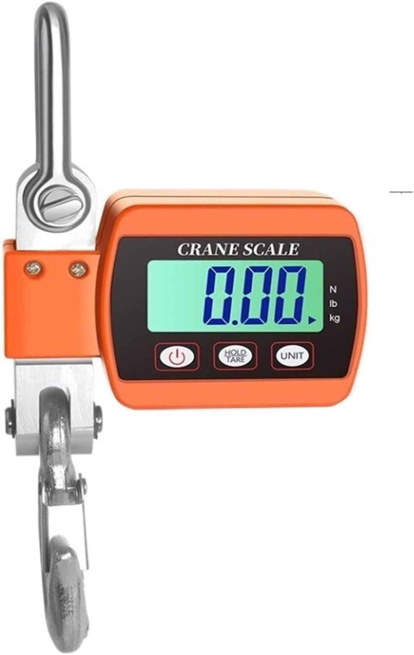 Portable Crane Scale, Digital Crane Scale, Crane Scale, Digital Crane Scale 500Kg/300Kg Heavy Crane Scale LCD Backlight Industrial Hook Scale Unit Change fo(300kg Orange-1(500kg Orange)