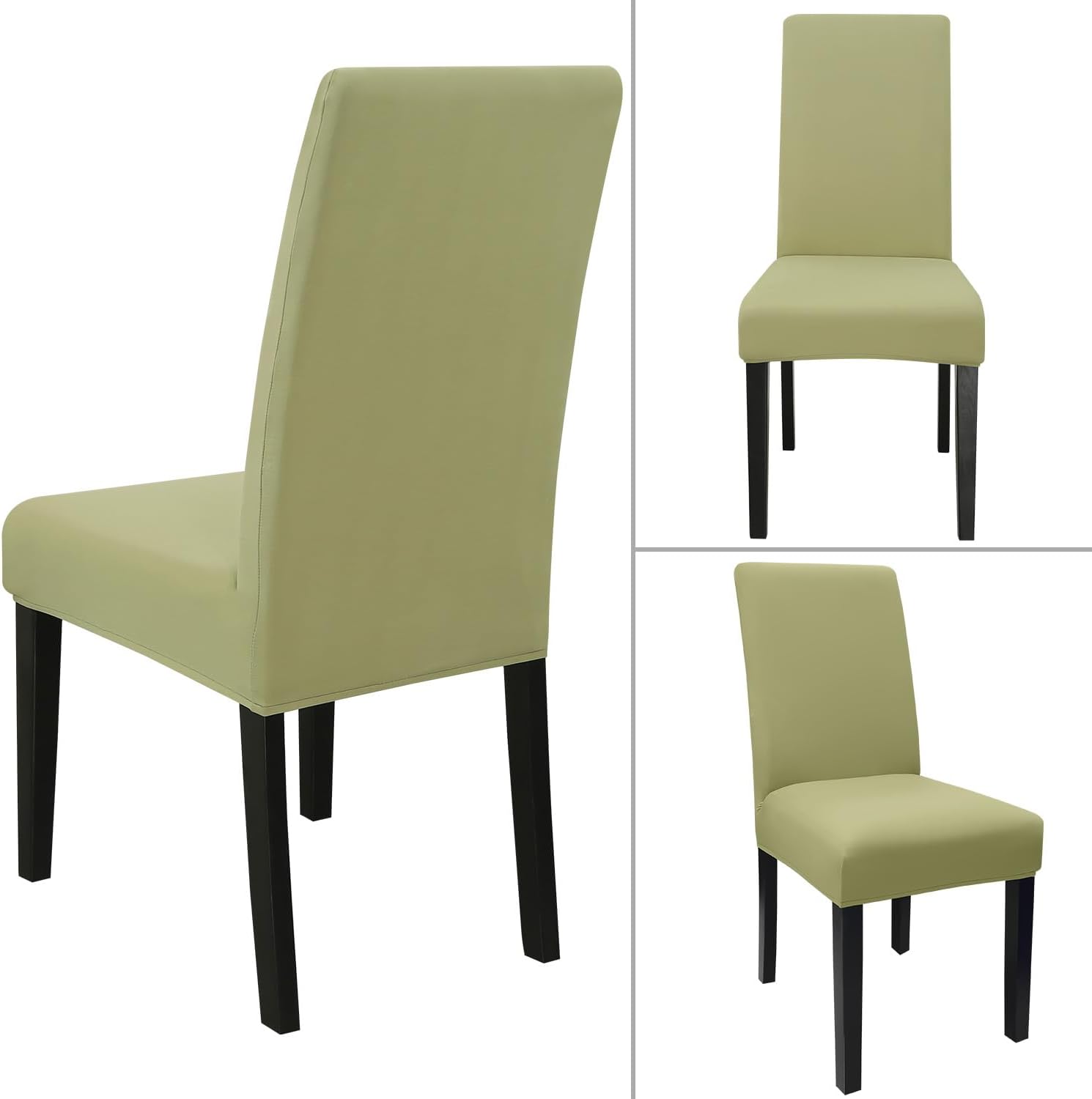 Dining Room Chair Covers Set of 12, Stretch Solid Color Parsons Chair Slipcovers Spandex Removable Washable Kitchen Chair Protector Cover for Dining Room, Hotel, Ceremony(Sage Green)