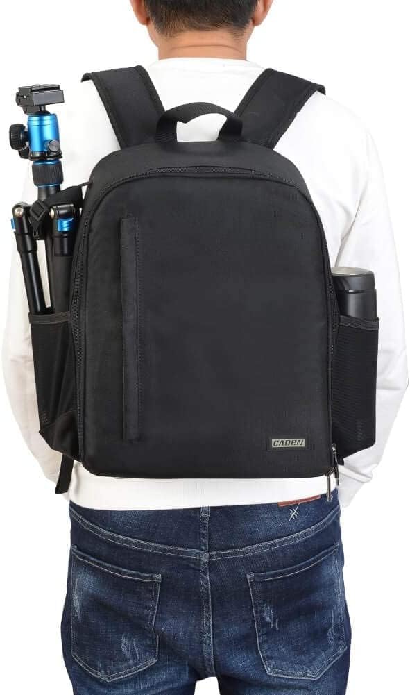 CADeN Kamerarucksack Camera Backpack Wasserabweisend Kameratasche Fototasche Kompatibel mit Sony Canon Nikon（Schwarz）
