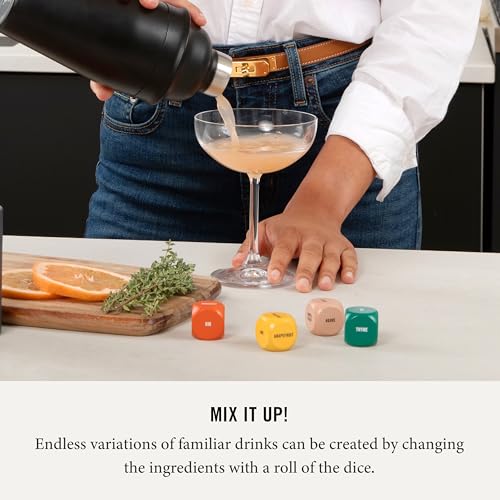 Two Tumbleweeds Mixology Dice - New Edition: Set of 9 Dice to Inspire Craft Cocktails & Mocktails with Recipe Booklet - Unique Gift for Kitchen or Bar