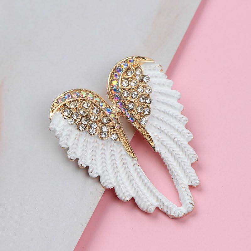 Image of 3Pcs Sparkling Rhinestone Angel Wings Brooch Glamorous Clothing Accent