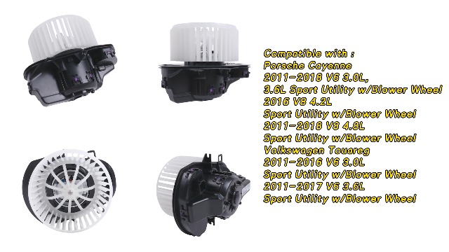 Image of A /C Heater Blower Motor w /Resistor Compatible with Volkswagen | VW Touareg 2011-2017 Compatible with Porsche Cayenne 2011-2018 PM4090 95857234202 7P0820021