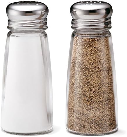 Round Salt and Pepper Shakers - Set of 2 - Tablecraft 132S&P Glass Salt Shakers