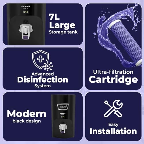 Livpure GLO PRO++ RO+UV+UF | Water Purifier for Home - 7 L Storage | Free Standard Installation | Suitable for Borewell, Tanker, Municipal Water | Black - Image 4