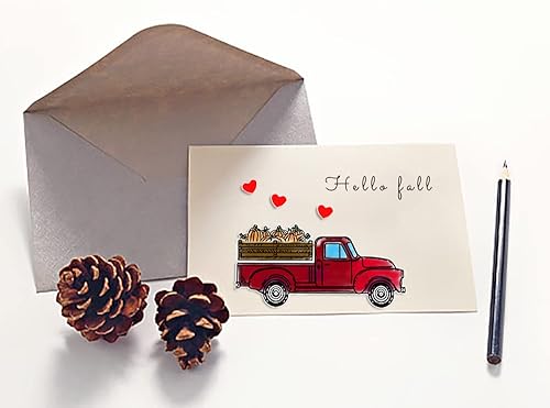 Miniatura 5 de Estivaux Sellos y troqueles transparentes de césped para hacer tarjetas flores calabazas corazones sellos de goma camiones flores juegos de