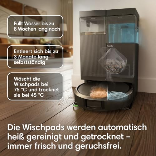 iRobot Roomba Plus 515 Saugroboter, AutoWash Basis, 75 °C Wischpadwäsche – Ansicht 3