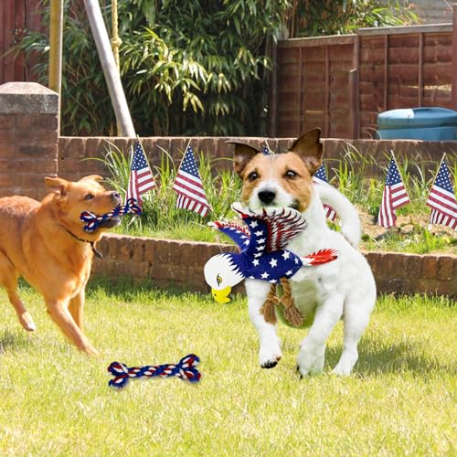Set 3 juguetes sonoros Patrióticos para perros miniatura 6