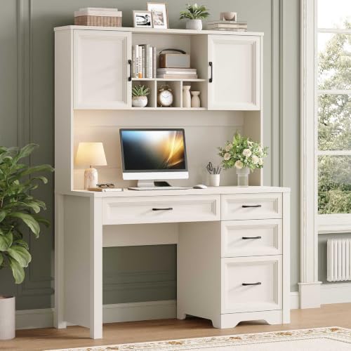 Vabches White Executive Desk