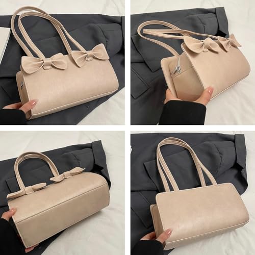 Double Bow Tie Underarm Commuter Bag Versatile Outdoor Shoulder Bags Zipper Large Capacity Hobo Bag for Women 20253