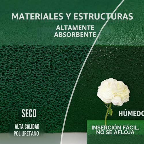Miniatura 5 de 4 Unidades Espuma Para Flores, Bloques Espuma Hidratable 14x8x4cm Biodegradable, Alta Absorción Para Flores Frescas Y Artificiales, Diy Bodas Decoración Florista Manualidades Fiestas 4 Unidades