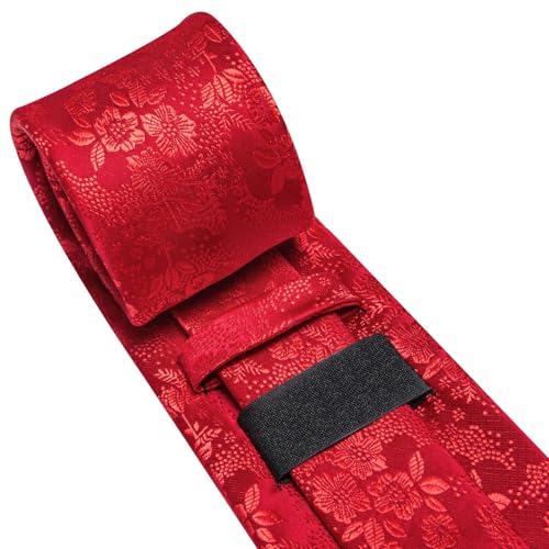 Image of Dubulle Silk Ties Set for Men Formal Paisley Striped Necktie Pocket Square Cufflinks 3PCS Sets Wedding Business Party